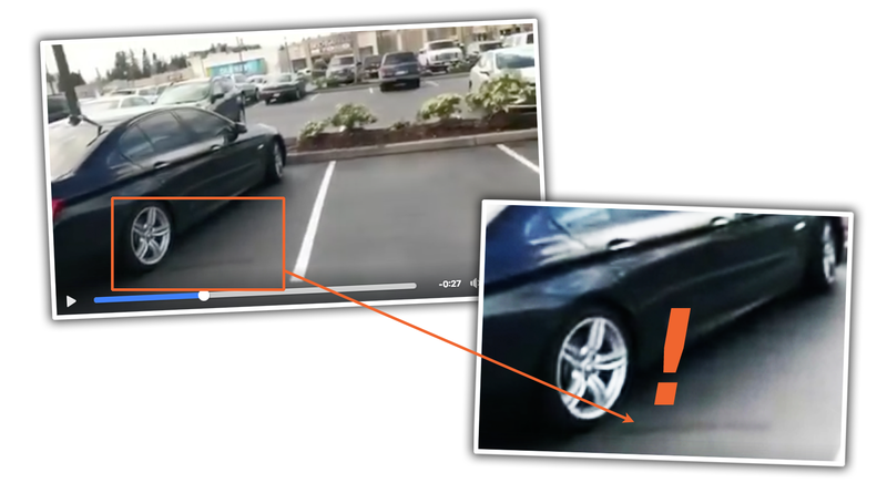 Illustration for article titled That Jeep Pushing A Badly-Parked BMW Into A Spot Is Almost Certainly Staged
